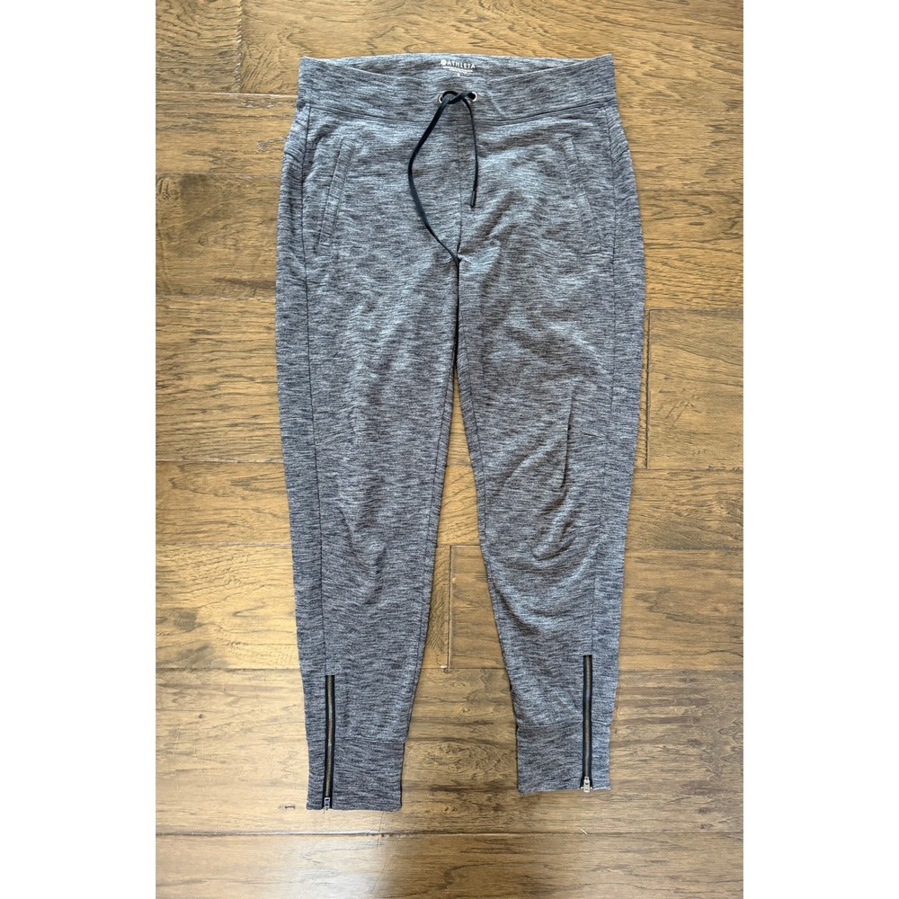 Athleta‎ Womens Gray Heathered Joggers Ankle Zip Pockets Athleisure Pants Small